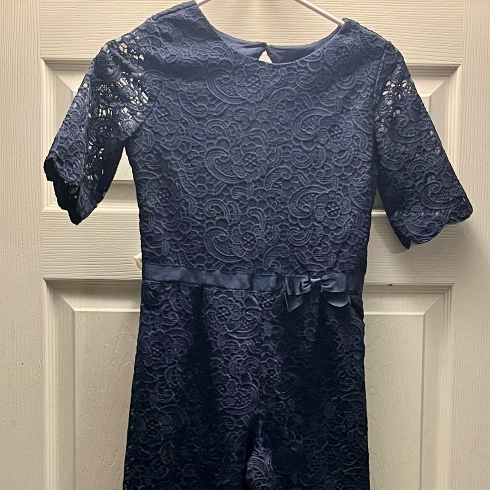 Janie and Jack Midnight Blue Lace Romper